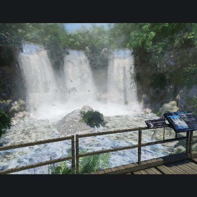 Sudut pandang air terjun dari jembatan